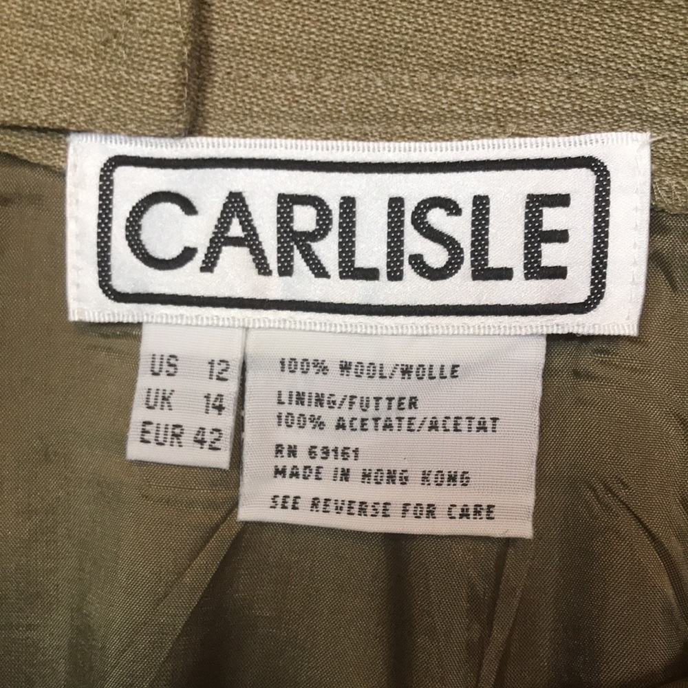 VTG Carlisle Women’s Wool Light Olive Green Maxi Pencil Skirt - Picture 6 of 6